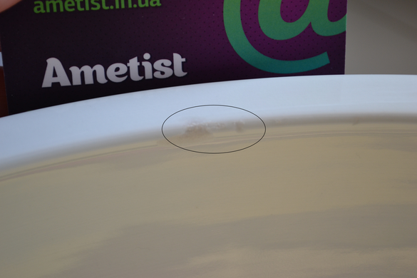Чаша умывальник раковина керамическая накладная Молочная круглая 3D Ametist