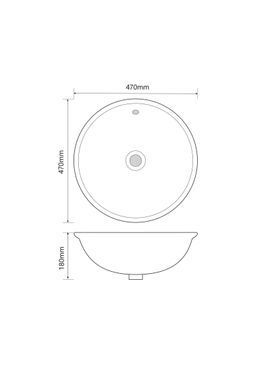 Раковина врізна на стільницю MIXXUS PREMIUM TOPPER-1601 470х470х180mm з переливом (MP6571)