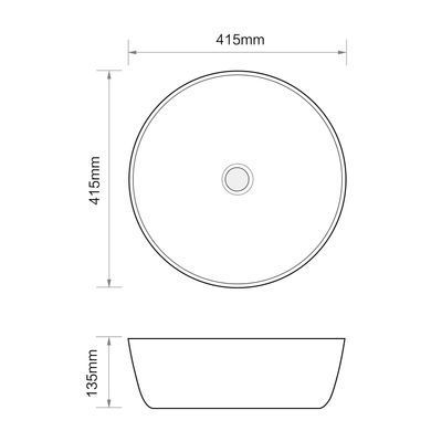 Раковина накладна Mixxus Premium ELLIPSE-0101 415х415х135mm (MP6531)