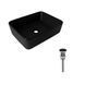 Комплект Qtap Tern: Раковина накладная прямоугольная 480х370х135 мм Matt Black + Донный клапан PU03