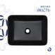 Комплект Qtap Tern: Раковина накладная прямоугольная 480х370х135 мм Matt Black + Донный клапан PU03