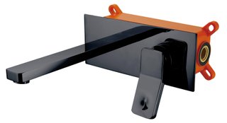 Настінний чорний змішувач для умивальника Unique ASIGNATURA