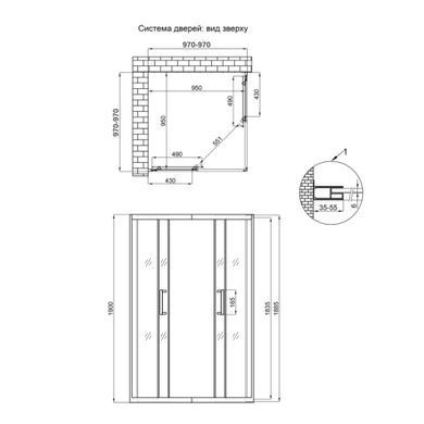 Душевая кабина Qtap Taurus CRM1011SC6 100x100 см, стекло Clear 6 мм, покрытие CalcLess без поддона