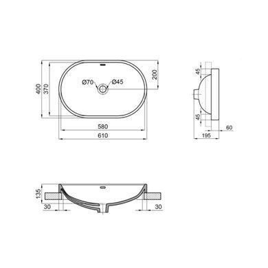 Раковина Qtap Leo 590x400x170 White QT11114028WN