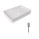 Комплект Qtap Tern: Раковина накладная прямоугольная 600x400x110 мм WHITE + Донный клапан PU02