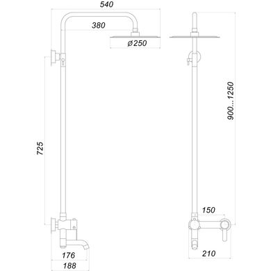 Душевая система Globus Lux WIEN SBT2-SH-02