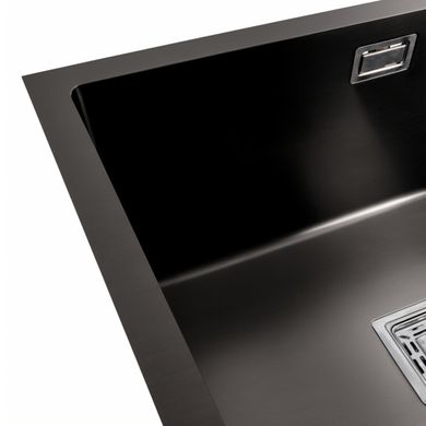 Кухонна мийка Platinum Handmade PVD чорна монтаж під столешню HSB 580x430x220