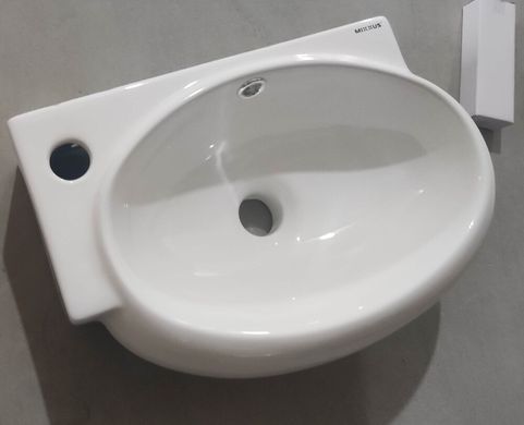 Раковина підвісна Mixxus Premium DIVERSE-1201-R 400х215х140mm з отвором під змішувач та переливом (MP6506)