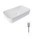 Комплект Qtap Tern: Раковина накладная прямоугольная 610x350x135 мм WHITE + Донный клапан PU02