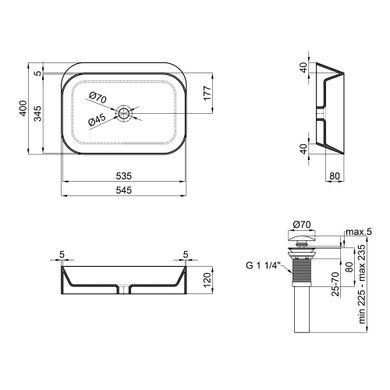 Раковина-чаша Qtap Scorpio 550х390х120 White с донным клапаном QT14112243W