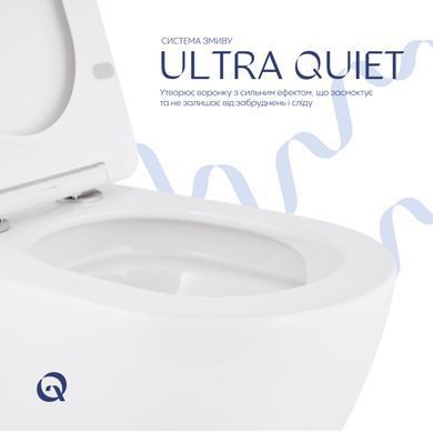 Унитаз подвесной Qtap Robin New безободковый с сиденьем Soft-close QT13332381АSW