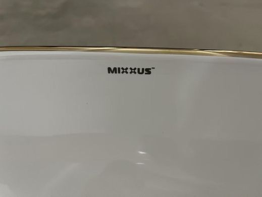 Раковина накладна Mixxus Premium ELLIPSE-0105 EDGE GOLD 600х400х150mm (MP6564)