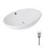 Комплект Qtap Dove: Раковина накладная овальная 635x420x150 мм White + Донный клапан PU02O