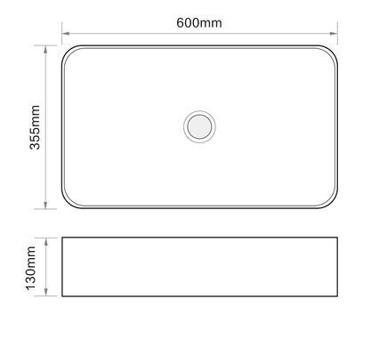 Раковина накладна Mixxus Premium QUADRO-0106 600х355х130mm (MP6523)
