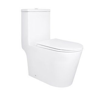 Унитаз-моноблок напольный Qtap Kolibri Ultra Quiet безободковый с сиденьем Soft-close WHITE QT10226380W