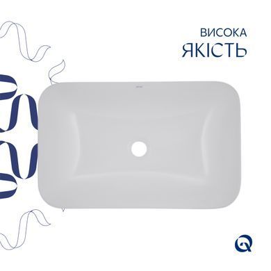 Комплект Qtap Scorpio: Раковина врезная прямоугольная 615х390х150 мм White + Донный клапан PU02