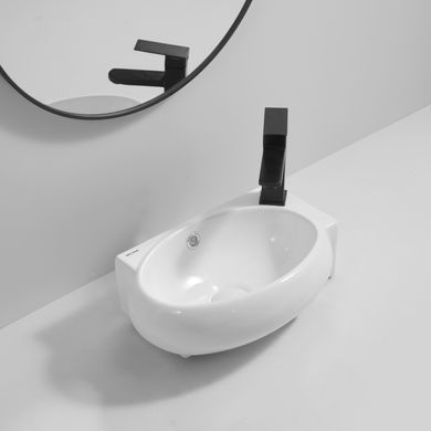 Раковина підвісна Mixxus Premium DIVERSE-1201-L 400х215х140mm з отвором під змішувач та переливом (MP6507)