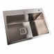Кухонная мойка Platinum Handmade HSB 580х430х220 (квадратный сифон, 3.0/1.0)