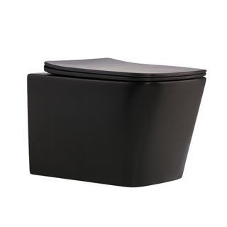 Унитаз подвесной Qtap Tern New Ultra Quiet с сиденьем с сиденьем Soft-Close MATT BLACK QT17332303ASMB
