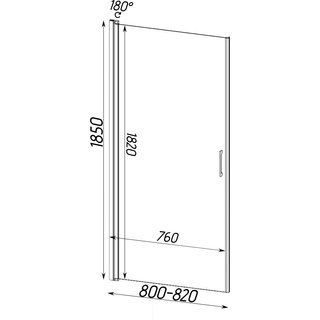 Душевые двери PROSNA 80TCW.Line (80W.Line) BRAVO (1уп.)