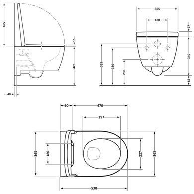 Унитаз подвесной Qtap Taurus Ultra Quiet 515&times;360&times;350 мм, White, с сиденьем Slim Duroplast / Soft-close / Quick Release QTTAU26W49116