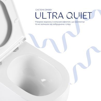 Унитаз подвесной Qtap Taurus Ultra Quiet 515&times;360&times;350 мм, White, с сиденьем Slim Duroplast / Soft-close / Quick Release QTTAU26W49116