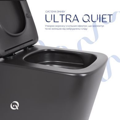 Унитаз подвесной Qtap Tern New Ultra Quiet с сиденьем с сиденьем Soft-Close MATT BLACK QT17332303ASMB