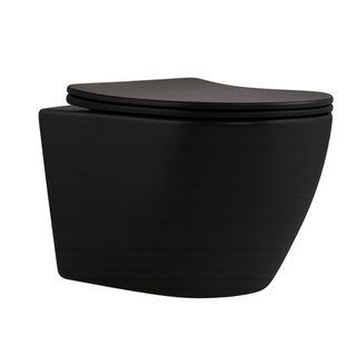 Унитаз подвесной Qtap Robin New Ultra Quiet с сиденьем с сиденьем Soft-Close MATT BLACK QT13332381АSMB