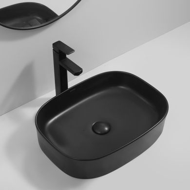 Раковина накладна Mixxus Premium BEVEL-0103 BLACK 510х370х120mm (MP6520)