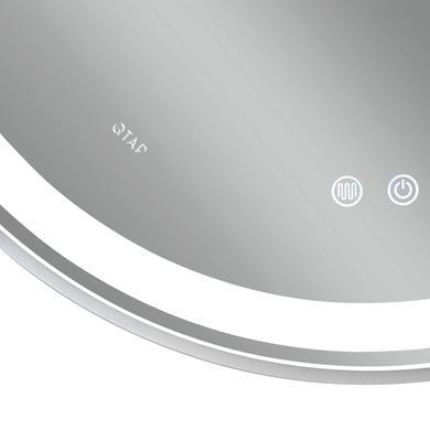 Зеркало Qtap Gemini 800х700 с LED-подсветкой Touch, с антизапотеванием, с диммером, рег. темп. цвета (3000-6500K) Reverse QT2578R8071W