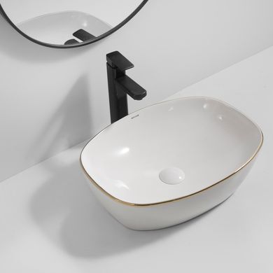 Раковина накладна Mixxus Premium DIVERSE-0109 EDGE GOLD 500х380х140mm (MP6548)