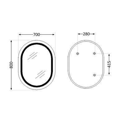 Зеркало Qtap Gemini 800х700 с LED-подсветкой Touch, с антизапотеванием, с диммером, рег. темп. цвета (3000-6500K) Reverse QT2578R8071W