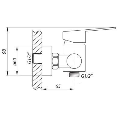Змішувач для душа Zerix LR72003 (LL1195)