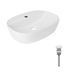 Комплект Qtap Scorpio: Раковина накладная овальная 500x380x120 мм White + Донный клапан PU02