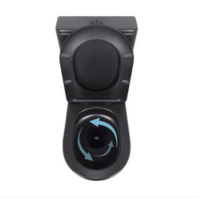 Унитаз напольный Qtap Scorpio Ultra Quiet безободковый с сиденьем Soft-Close MATT BLACK QT14226088AMB