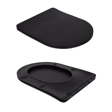 Унитаз напольный Qtap Scorpio Ultra Quiet безободковый с сиденьем Soft-Close MATT BLACK QT14226088AMB