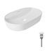 Комплект Qtap Scorpio: Раковина накладная овальная 600х400х120 мм White + Донный клапан PU02