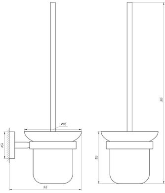 Ёрш для туалета настенный Globus Lux, Нержавейка