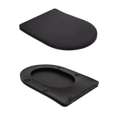 Унитаз напольный Qtap Robin Ultra Quiet безободковый с сиденьем Soft-Close MATT BLACK QT13226083AMB