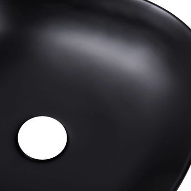Комплект Qtap Kolibri: Раковина накладная квадратная 410x410x150 мм Matt Black + Донный клапан PU03