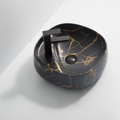 Раковина накладна MIXXUS PREMIUM WAVE-0201 MARBLE 430х430х150mm з отвором під змішувач (MP6536)