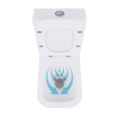 Унитаз-компакт Qtap Crow безободковый с сиденьем Soft-close QT05222170W