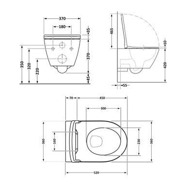Унитаз подвесной Qtap Robin ML Ultra Quiet 520&times;365&times;365 мм, с сиденьем Soft-close MagLock, White QTROBML26W49623