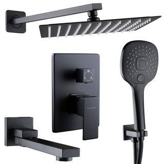 Душевая система Globus Lux GLM-305N-BB-SMART встроенная на три потребителя, поворот.излив, черный