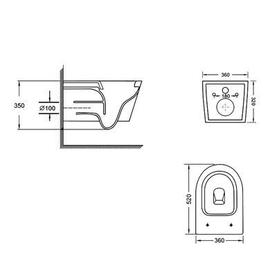Унитаз подвесной Qtap Swan безободковый с сиденьем Soft-close QT16335180W