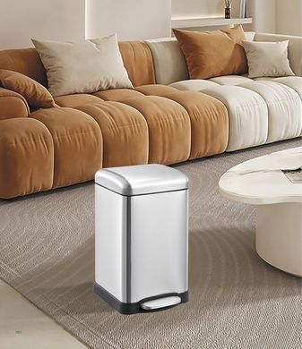 Мусорное ведро с плавным закрытием квадратное Mixxus Style-TC0106 SS Color 6л цвет нержавейка (MI7092)