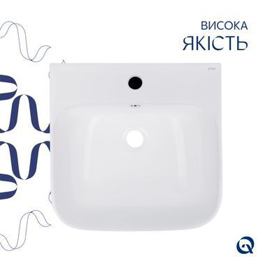 Комплект Qtap Crow: Раковина напольная моноблок 445x420x840 мм White + Донный клапан PU02O
