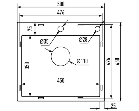 Мийка з нержавіючої сталі Mixxus MH5045 Decor Graphite (3.0/0.8) колір графіт (MI8310)
