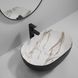 Раковина накладна MIXXUS PREMIUM ELLIPSE-0105 MARBLE-BLACK 600х400х150mm (MP6565)