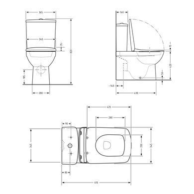 Унитаз напольный Qtap Tern Ultra Quiet безободковый с сиденьем Soft-Close QT17226003AW White